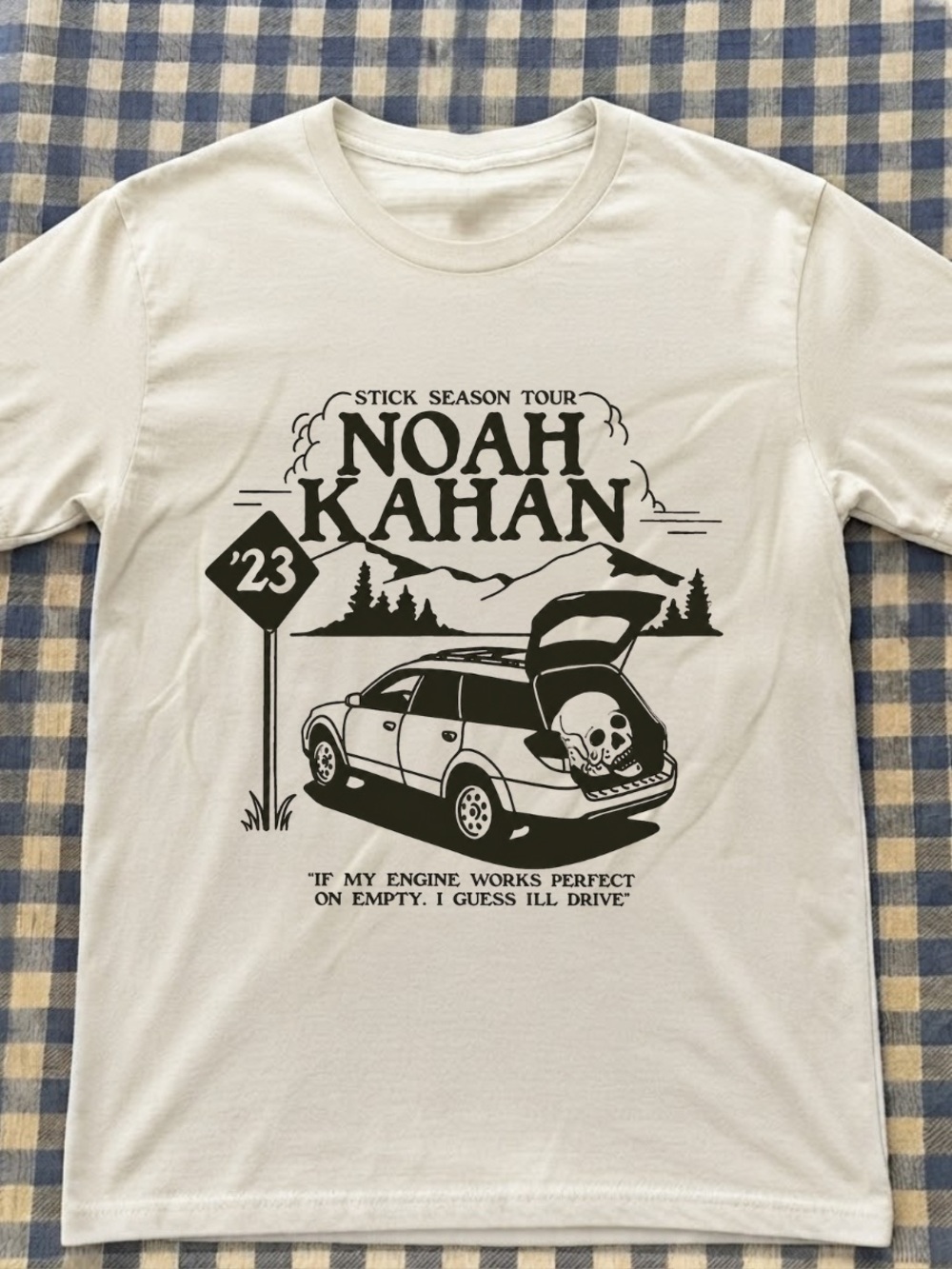 NOAH KAHAN Vintage Stick Season Tour '23 White Graphic Tee